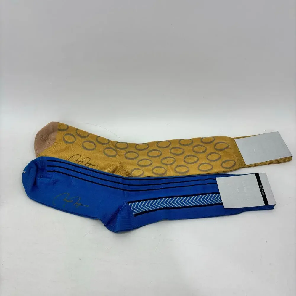 Vknagrani Men's Dress Socks Yellow Circles Blue Arrows Career